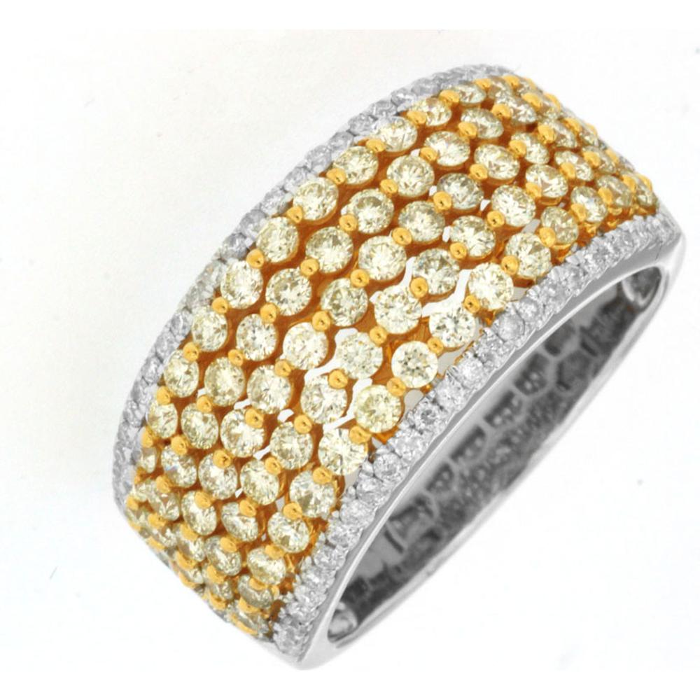 14K White Gold Yellow Diamond & Diamond Ring - 1.78 Carats Total Diamond Weight