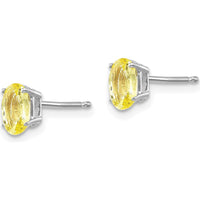 14K White Gold Yellow Sapphire Stud Earrings - 0.62 Carat Total Yellow Sapphire Weight by Monteluci Fine Jewelry