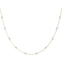 14K White/Yellow Gold .75 Carat Total Weight Lab Diamond Station Necklace by Robinson's Jewelers