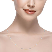 14K White/Yellow Gold .75 Carat Total Weight Lab Diamond Station Necklace by Robinson's Jewelers