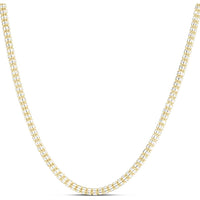 14K Yellow and White Gold 20" Diamond-Cut Fancy Ice Chain Necklace - 3.8mm Width by Orozza Fine Jewelry
