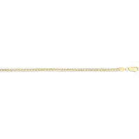 14K Yellow and White Gold 3.3mm Fancy Ice Chain Necklace - 20" Diamond-Cut Finish by Orozza Fine Jewelry