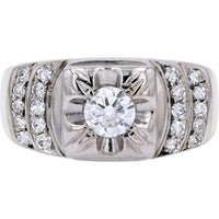 14K Yellow & White Gold Gentleman's Diamond Ring - 0.90 Carats Total Diamond Weight