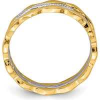 14K Yellow & White Gold Set of 3 Stackable Fashion Rings - Polished Finish, 1.92mm Band Width by 0