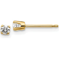 14K Yellow Gold 0.15 Carat Total Round Diamond Stud Earrings - I2 Clarity, J-K Color by 0