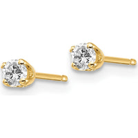 14K Yellow Gold 0.15 Carat Total Round Diamond Stud Earrings - I2 Clarity, J-K Color by 0