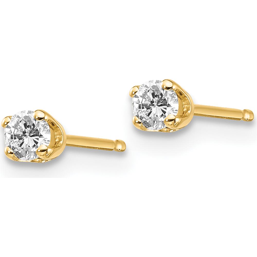 14K Yellow Gold 0.15 Carat Total Round Diamond Stud Earrings - I2 Clarity, J-K Color by 0