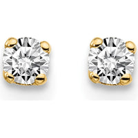 14K Yellow Gold 0.15 Carat Total Round Diamond Stud Earrings - I2 Clarity, J-K Color by 0