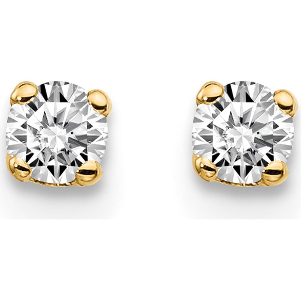 14K Yellow Gold 0.15 Carat Total Round Diamond Stud Earrings - I2 Clarity, J-K Color by 0