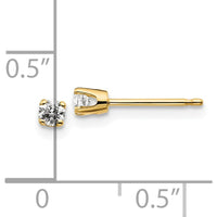 14K Yellow Gold 0.15 Carat Total Round Diamond Stud Earrings - I2 Clarity, J-K Color by 0