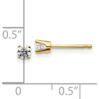 14K Yellow Gold 0.20 Carat Total Diamond Stud Earrings with Round Brilliant Diamonds by 0