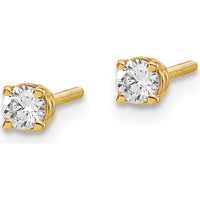 14K Yellow Gold 0.20 Carat Total Diamond Stud Earrings with Round SI3 G-I Diamonds - Thread-On/Off Post Design by 0