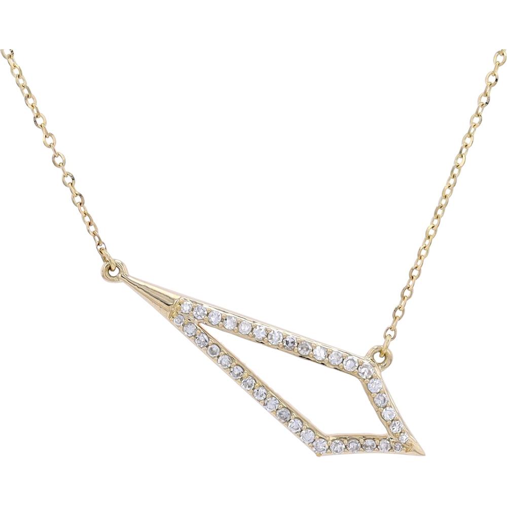 14K Yellow Gold 0.20 Total Carat Weight Diamond Geometric Pendant Necklace