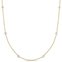 14K Yellow Gold 0.25 Carat Bezel-Set Diamonds by the Yard Necklace - 18" by Orozza Fine Jewelry