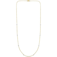 14K Yellow Gold 0.25 Carat Bezel-Set Diamonds by the Yard Necklace - 18" by Orozza Fine Jewelry