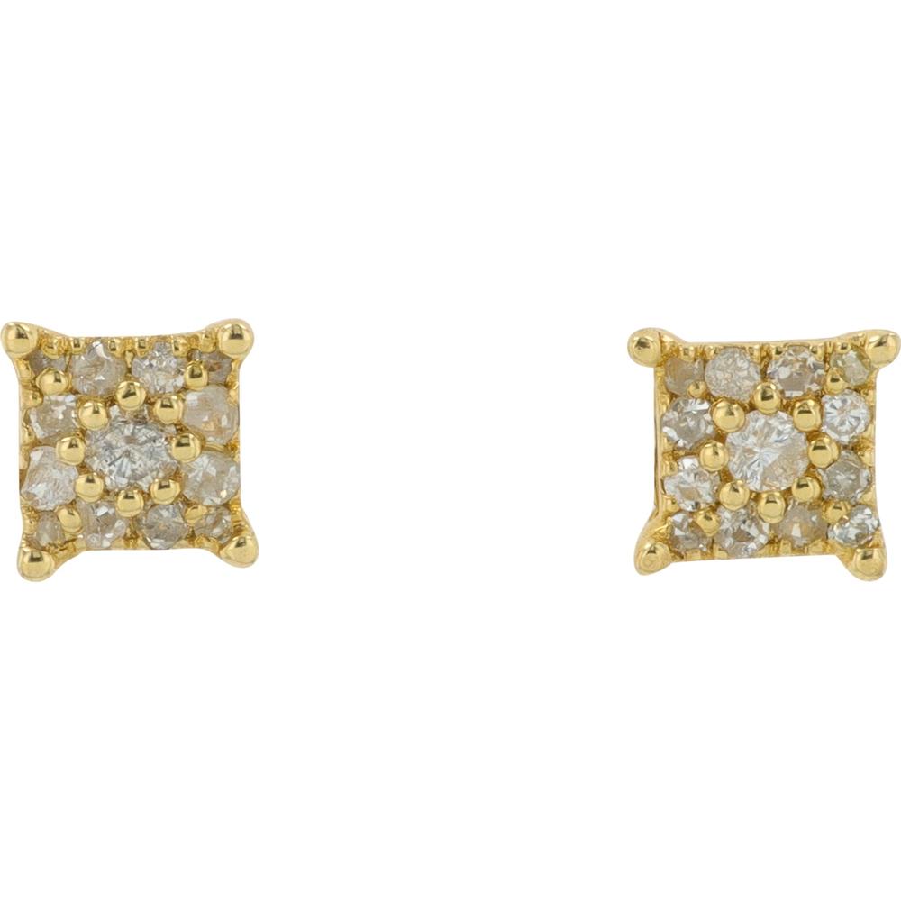 14K Yellow Gold 0.25 Carat Diamond Stud Earrings - 0.125 Carat Each Diamond