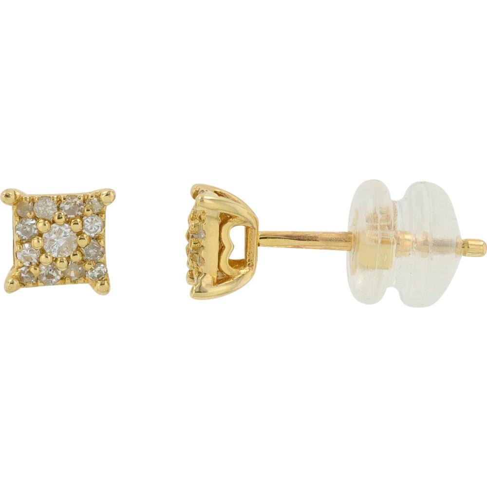 14K Yellow Gold 0.25 Carat Diamond Stud Earrings - 0.125 Carat Each Diamond