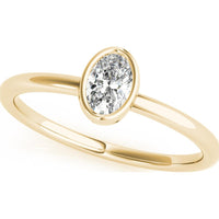 14K Yellow Gold 0.25 Carat Lab Diamond Oval Solitaire Stack Ring - Size 8-3/4 by Robinson's Jewelers