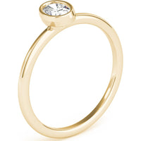 14K Yellow Gold 0.25 Carat Lab Diamond Oval Solitaire Stack Ring - Size 8-3/4 by Robinson's Jewelers