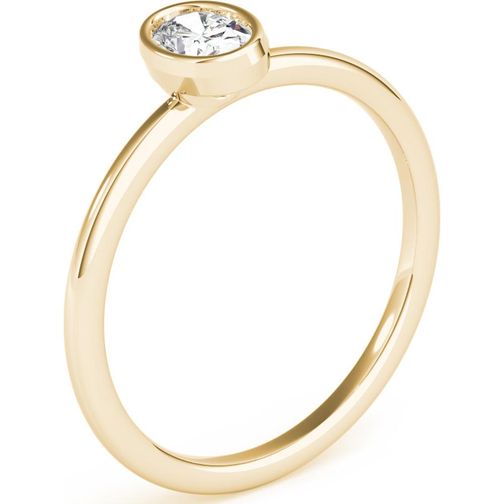 14K Yellow Gold 0.25 Carat Lab Diamond Oval Solitaire Stack Ring - Size 8-3/4 by Robinson's Jewelers