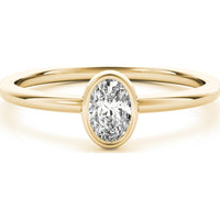 14K Yellow Gold 0.25 Carat Lab Diamond Solitaire Oval Ring - Size 7 by Robinson's Jewelers