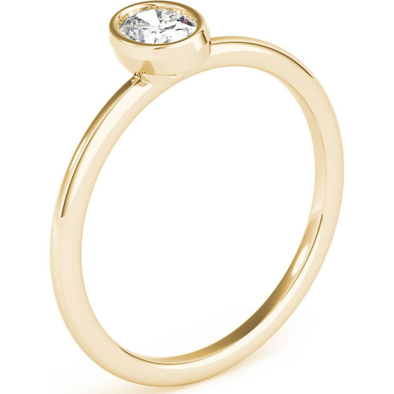 14K Yellow Gold 0.25 Carat Lab Diamond Solitaire Oval Ring - Size 7 by Robinson's Jewelers