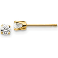 14K Yellow Gold 0.25 Carat Round Diamond Stud Earrings - I2 Clarity by 0