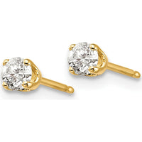 14K Yellow Gold 0.25 Carat Round Diamond Stud Earrings - I2 Clarity by 0