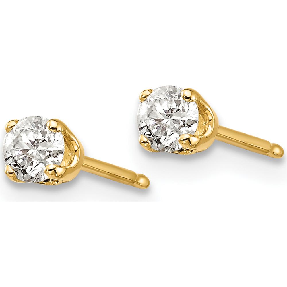 14K Yellow Gold 0.25 Carat Round Diamond Stud Earrings - I2 Clarity by 0