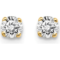14K Yellow Gold 0.25 Carat Round Diamond Stud Earrings - I2 Clarity by 0