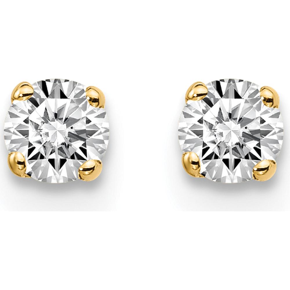 14K Yellow Gold 0.25 Carat Round Diamond Stud Earrings - I2 Clarity by 0