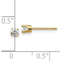 14K Yellow Gold 0.25 Carat Round Diamond Stud Earrings - I2 Clarity by 0