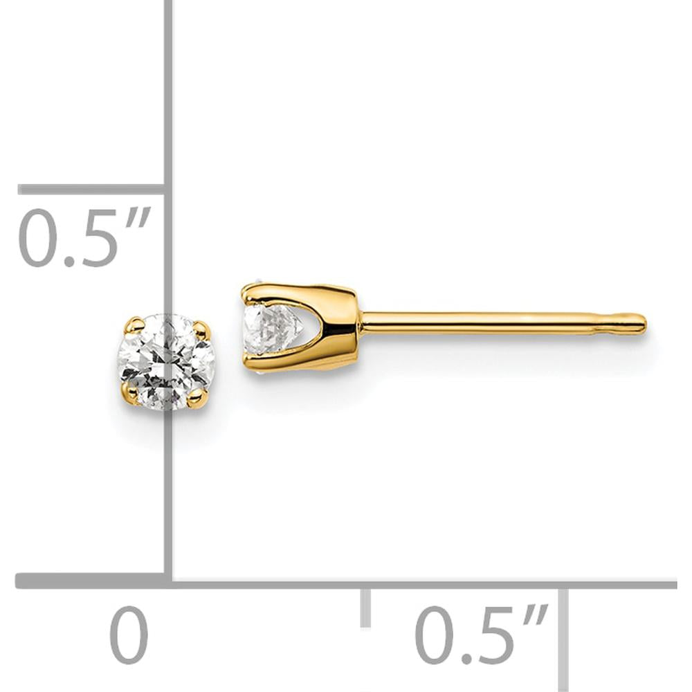 14K Yellow Gold 0.25 Carat Round Diamond Stud Earrings - I2 Clarity by 0