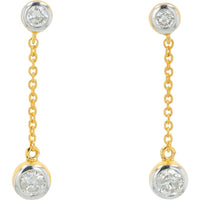 14K Yellow Gold 0.27 Carats Diamond Drop Earrings