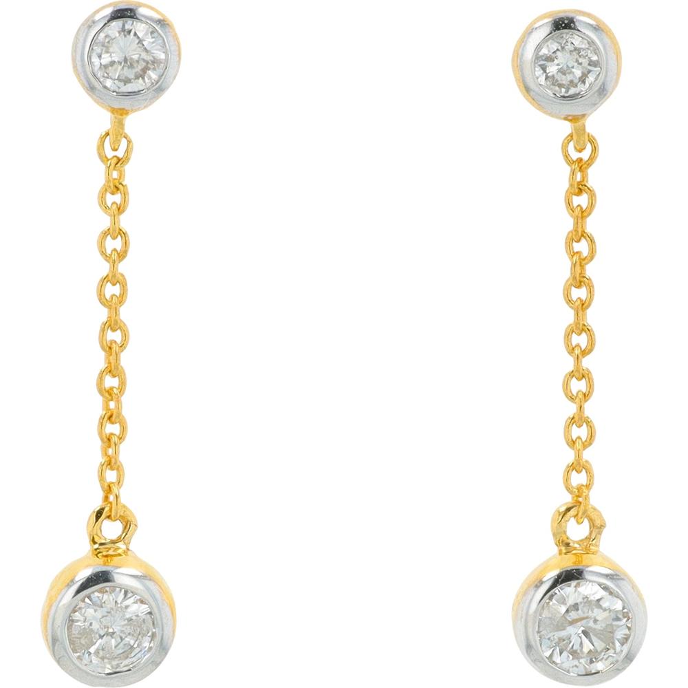 14K Yellow Gold 0.27 Carats Diamond Drop Earrings