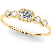 14K Yellow Gold 0.33 Carat Lab Diamond Emerald Cut Fashion Ring - Size 7 by Robinson's Jewelers