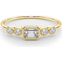 14K Yellow Gold 0.33 Carat Lab Diamond Emerald Cut Fashion Ring - Size 7 by Robinson's Jewelers