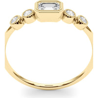 14K Yellow Gold 0.33 Carat Lab Diamond Emerald Cut Fashion Ring - Size 7 by Robinson's Jewelers