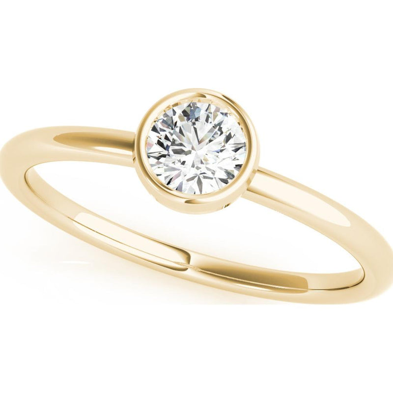14K Yellow Gold 0.33 Carat Lab Diamond Solitaire Stack Ring - Size 7 by Robinson's Jewelers