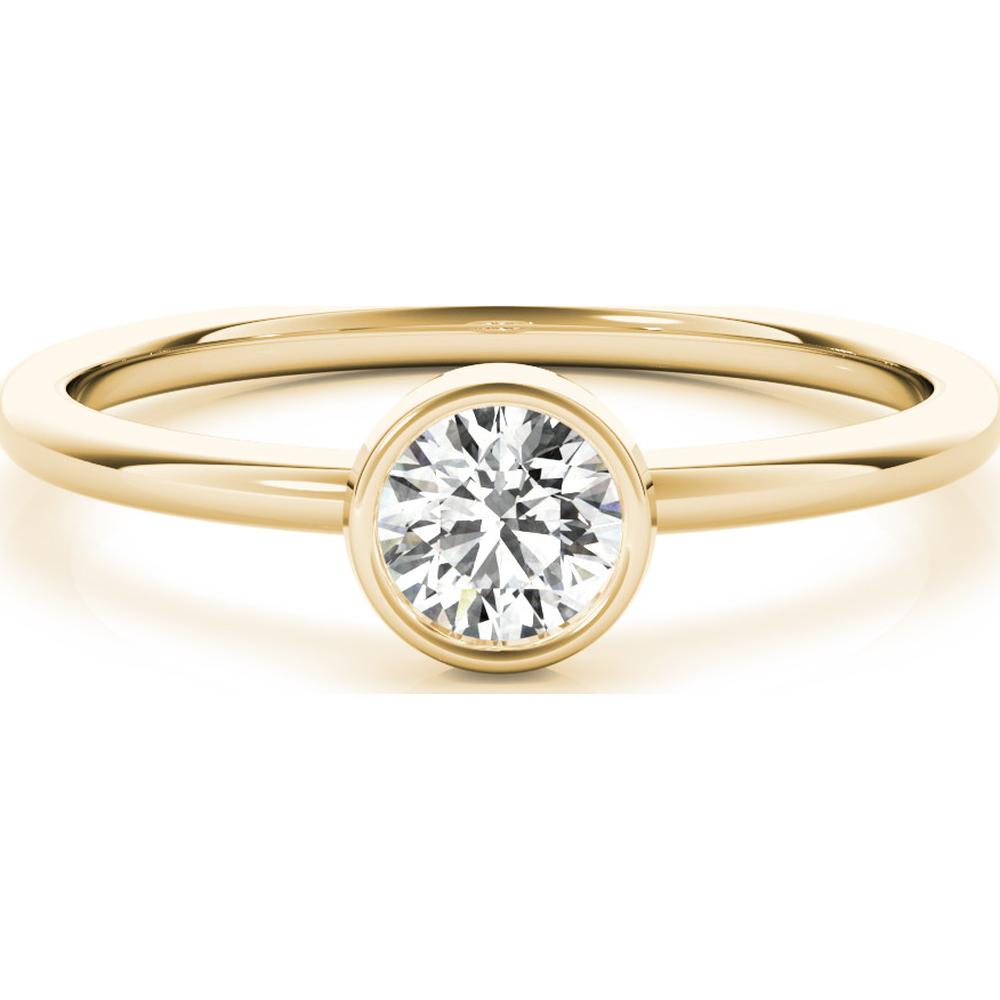 14K Yellow Gold 0.33 Carat Lab Diamond Solitaire Stack Ring - Size 7 by Robinson's Jewelers