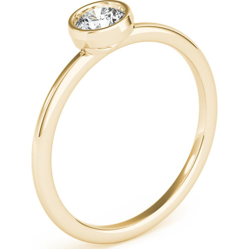 14K Yellow Gold 0.33 Carat Lab Diamond Solitaire Stack Ring - Size 7 by Robinson's Jewelers