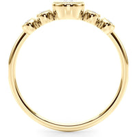 14K Yellow Gold 0.33 Carat Total Weight Lab Diamond 5 Stone Fashion Ring with Round Center - Size 7 by Robinson's Jewelers
