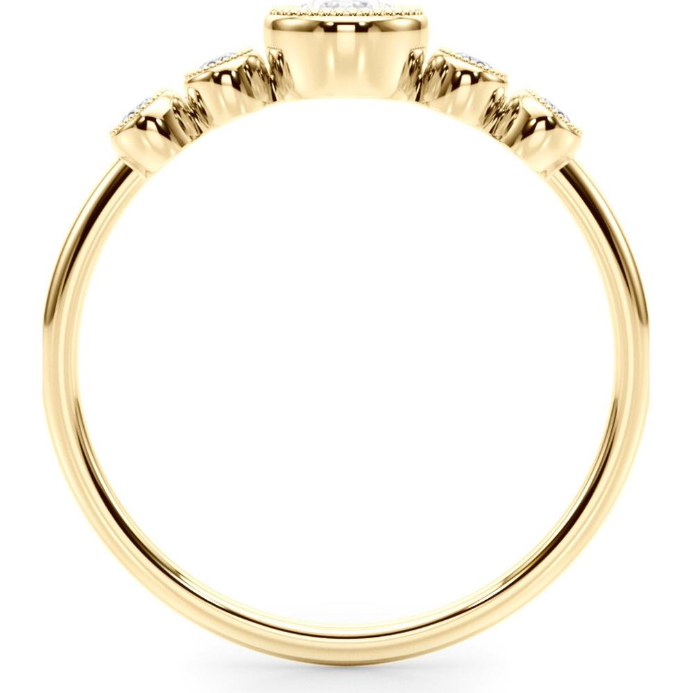 14K Yellow Gold 0.33 Carat Total Weight Lab Diamond 5 Stone Fashion Ring with Round Center - Size 7 by Robinson's Jewelers