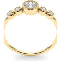 14K Yellow Gold 0.33 Carat Total Weight Lab Diamond 5 Stone Fashion Ring with Round Center - Size 7 by Robinson's Jewelers