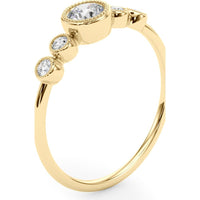 14K Yellow Gold 0.33 Carat Total Weight Lab Diamond 5 Stone Fashion Ring with Round Center - Size 7 by Robinson's Jewelers