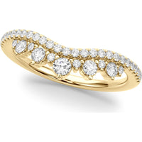 14K Yellow Gold 0.375 Carat Total Weight Lab Diamond Chevron Band - Size 7 by Robinson's Jewelers