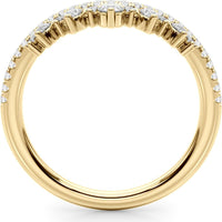 14K Yellow Gold 0.375 Carat Total Weight Lab Diamond Chevron Band - Size 7 by Robinson's Jewelers