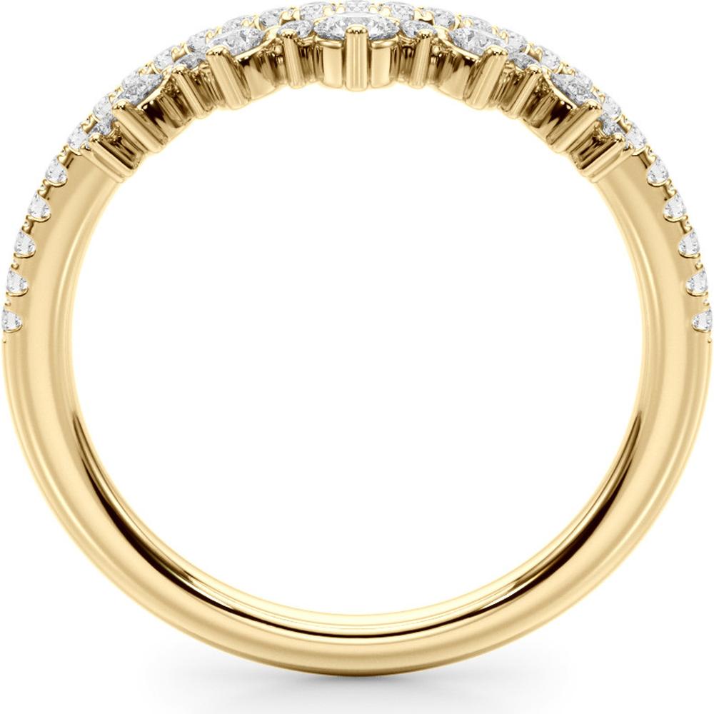 14K Yellow Gold 0.375 Carat Total Weight Lab Diamond Chevron Band - Size 7 by Robinson's Jewelers
