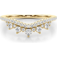 14K Yellow Gold 0.375 Carat Total Weight Lab Diamond Chevron Band - Size 7 by Robinson's Jewelers