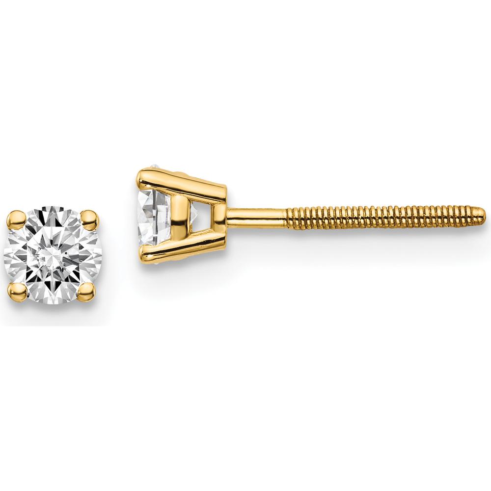 14K Yellow Gold 0.40 Carat Round Cut Diamond Stud Earrings with VS2/SI1 Clarity and G-I Color by 0